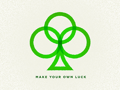 Make Your Own Luck clover clubs emerald geometric green illustration luck offset overlay quote st patricks