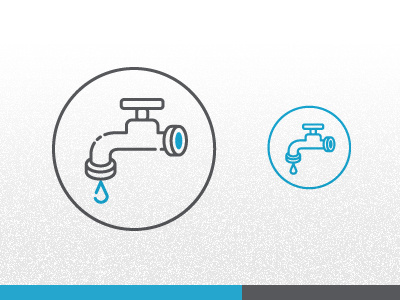 Plumbing circle faucet icon illustration infographic minimal outline pipe plumbing water
