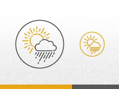 Weatherproofing circle cloud icon illustration infographic minimal nature outline rain sky sun weather
