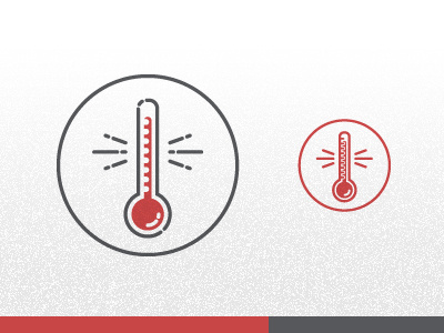 Temperature circle degrees heat hot icon illustration infographic minimal outline temperature thermometer thermostat