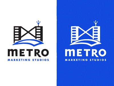 Metro Logo.01 buildings city geometric logo marketing metro minimal new york radio studios swoosh urban