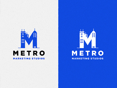 Metro Logo.02 blue buildings city geometric logo marketing metro minimal new york urban