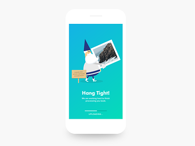 Playful upload and dialog screens