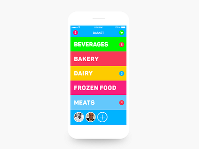 Basket bold clean design interaction design ios mobile app user experience user interface visual design