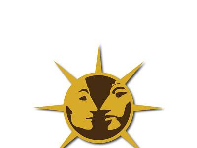 Circle Logo . There Is Two Face And Sun Include . design graphic design illustration logo