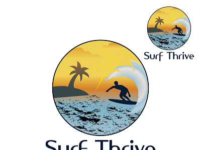 Surf Thrive branding design graphic design illustration logo