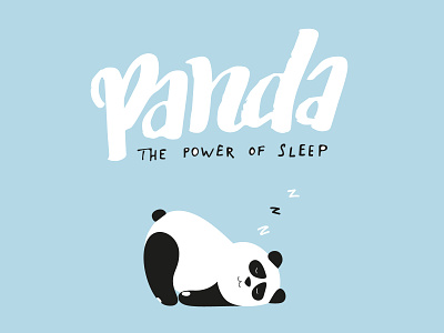 Panda animal art cartoon cute design fun happy illustration lettering panda sleep vector