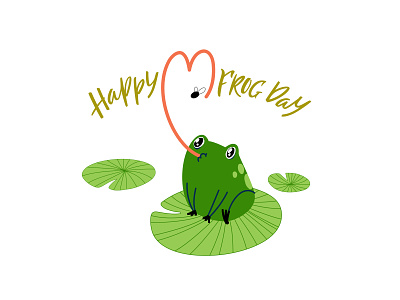 Frog Day Card card cartoon cute design frog funny illustration vector