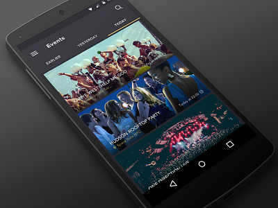 Events Android App android app design event events flat interface minimal page ui