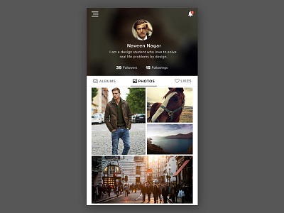 Photo Sharing App Profile android app design interaction minimal mobile photo profile ui ux web