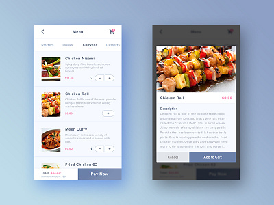 Food Order App Screen UI 3 app blur card clean concept detail food ios minimal order redesign screen