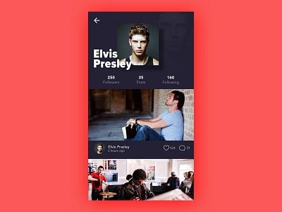 Profile Screen app clean ios minimal profile screen social timeline ui user