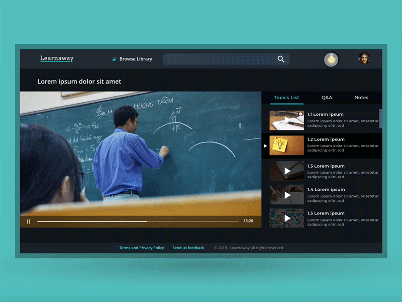 Dark mode switcher for e-learning ui dark mode design desktop elearning landing learning platform switcher ui ux video web web design website