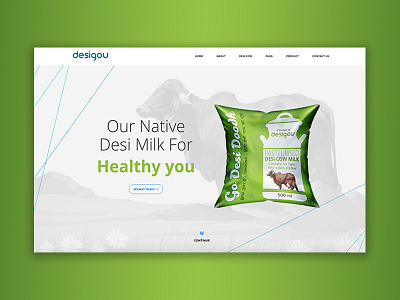 FMCG- native breed cow milk product website landing page design desktop interface landing page milk parallax tablet ui ux web website