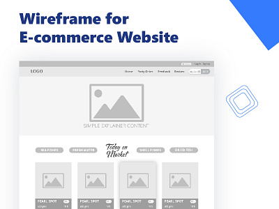 Wireframe for E-commerce website design ecommerce prototype ui ux web web design website wireframe
