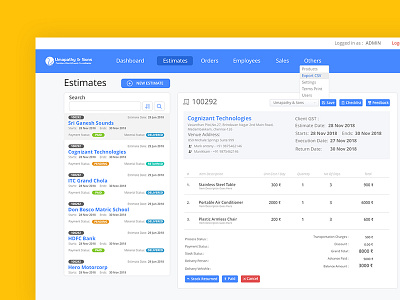 Web Application UI applicaiton application dashboard datatable design form pos ui ux web