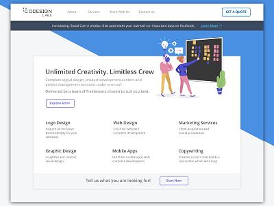 Landing page Ui design for Agency