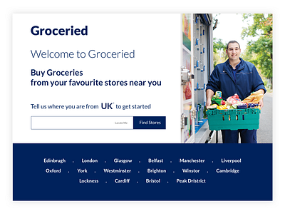 Grocery Select Location Landing page design ecommerce grocery landing page shopping ui ux web web design website