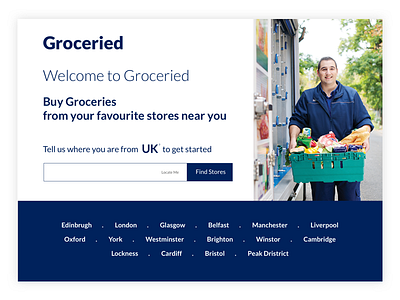 Grocery Select Location Landing page