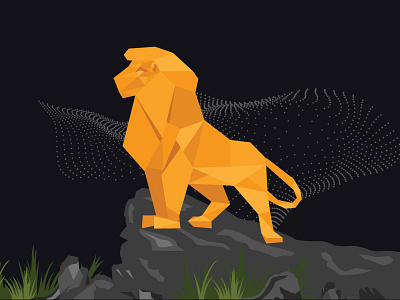 Low Poly Design backdrop branding design illustration lion low poly low poly art vector yellow