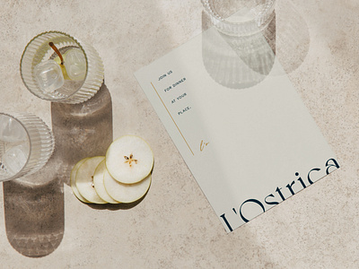 Simple, elegant menu for L'Ostrica