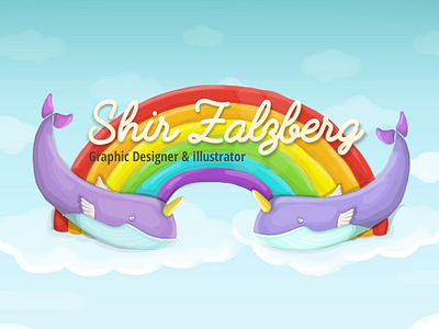 Whales illustration branding colors design rainbow sky typography web website whales