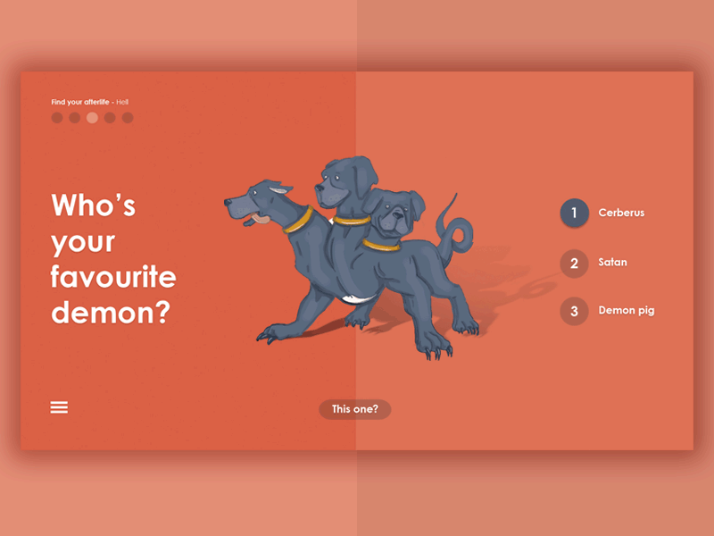 Quiz game screens after life animation design dog game gif illustration red ui