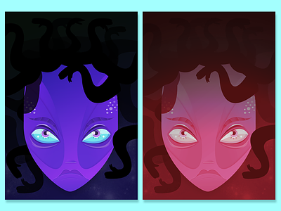 Medusa - Purple or Red? color contest design fun goddess illustration medusa purple red