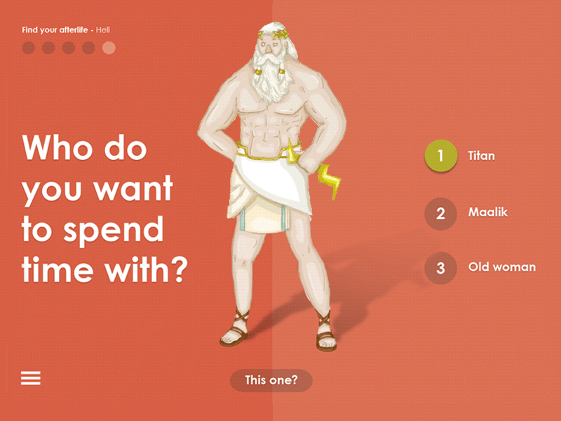 Quiz game screens after life animation design game gif illustration red ui zeos