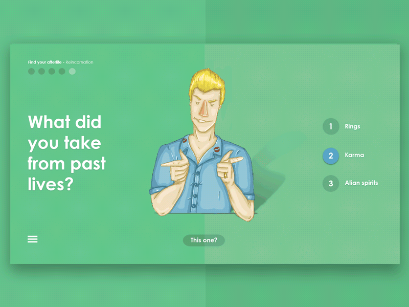 Quiz game screens