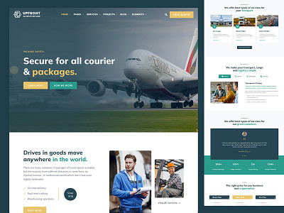 Upfront - Transport and Logistics HTML Template cargo cargo delievery container courier freight logistics movers moving packaging packing relocation shipment shipping storage transport transportation truck trucker trucking warehouse