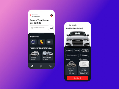 Rental Cars APP graphic design ui