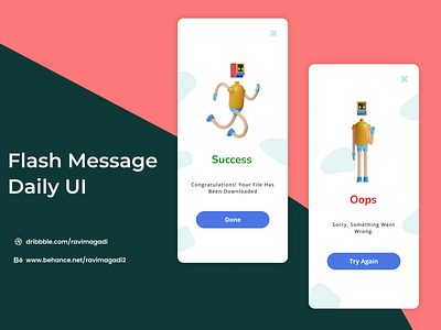 Flash Message - Daily UI app design ui ux