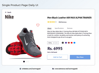 Single Product Page - Daily UI app app design design ui ux