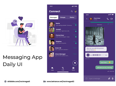 Messaging App - Daily UI app app design design ui ux