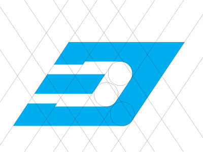3d lettermark 3d blue branding golden ratio grid lettermark logo