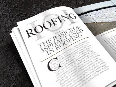 Asphalt Magazine Roofing 101 Spread asphalt big caslon editorial design layout magazine print design publication design serif spread typography