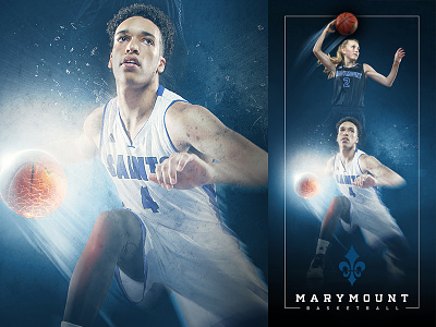 2015-16 Marymount Basketball Banner art direction basketball compositing digital art graphic design marymount university photo manipulation sports design visual design