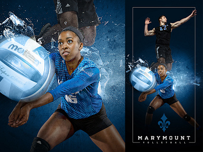 2015-16 Marymount Volleyball Banner art direction basketball compositing digital art graphic design marymount university photo manipulation sports design visual design