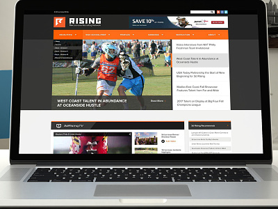 3d Rising Homepage lacrosse photoshop ui user interface visual design web design