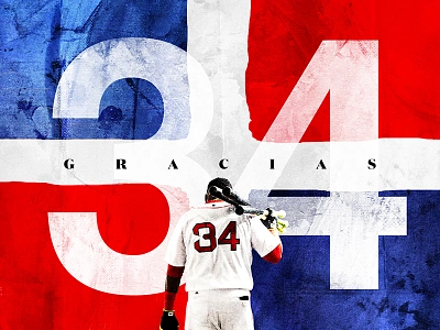 Thank You Big Papi - Boston Red Sox Sendoff baseball big papi boston david ortiz digital art dominican graphic design helvetica red sox social media sports sports design