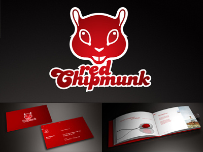 Red Chipmunk brand id identity logo design logo type
