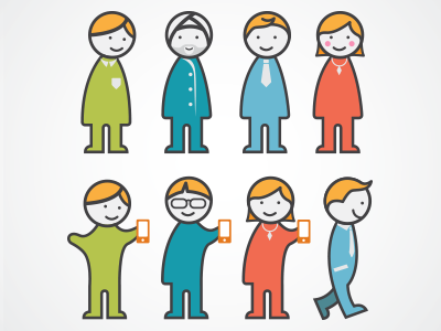 Peeps infographics graphics icons illustration character design