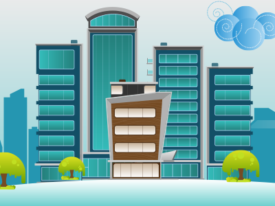 Enterprise design structure graphics building illustration