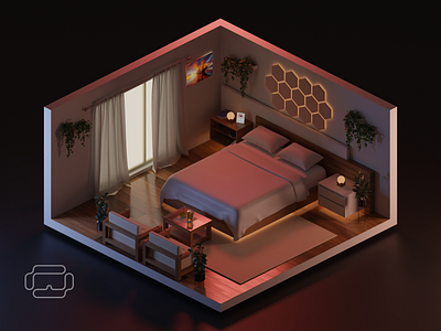 Dark Arts Bedroom 3d design graphic design