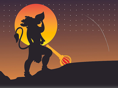 Hanuman Ji's Illustration animation app branding design graphic design hanuman illustration logo typography ui ux vector