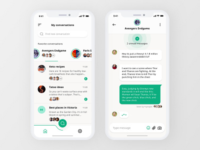 Group chat app chat chat app chatting conversation group interaction ios list mobile ui ux