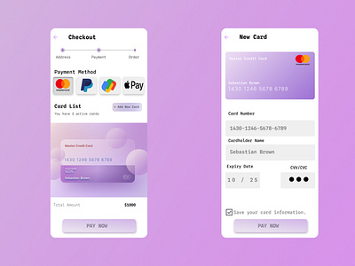 Credit Card Checkout app design graphic design illustration logo ui ux