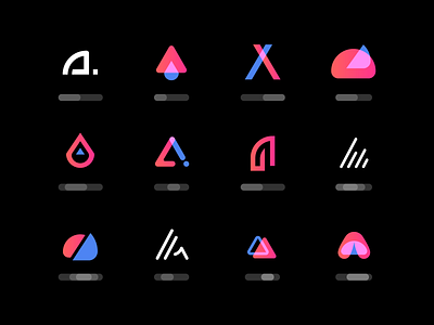 Letter A logos a a mark abstract app app icon branding icon identity letter logo logoset type