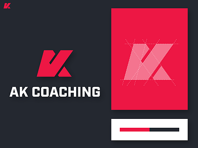 AK Coaching - Logo brand branding coaching colour design fitness font grid gym identity logo logo mark mark red sports typography vector wellness